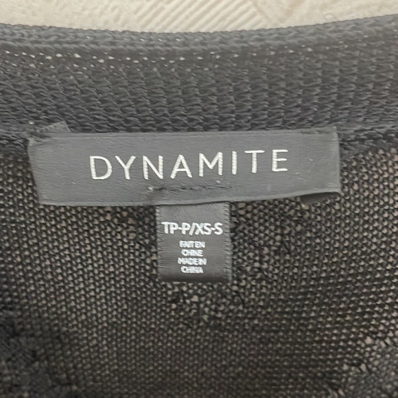 ❤️ 🆕 DYNAMITE black fringe cardigan size XS - Picture 4 of 4